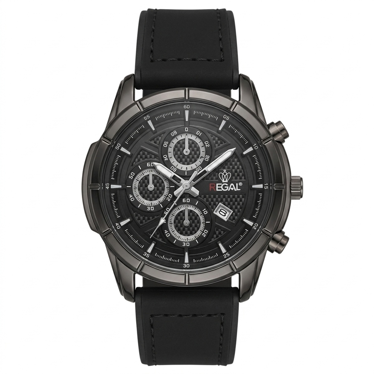 Regal Leather Strap Formal Watch For Men In Black Color