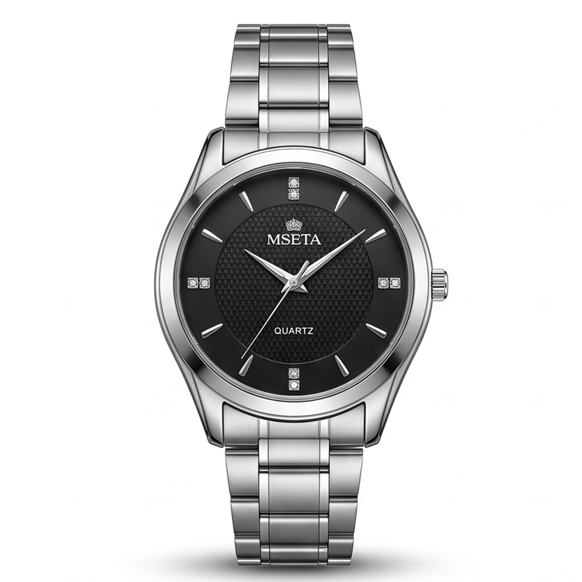 Mseta Mens Metal Watch Black