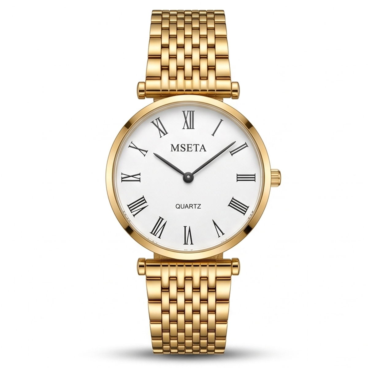 Mseta Mens Metal Watch White