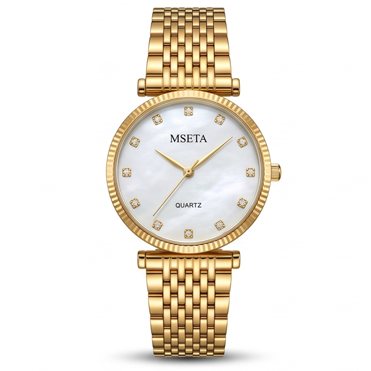 Mseta Mens Metal Watch White