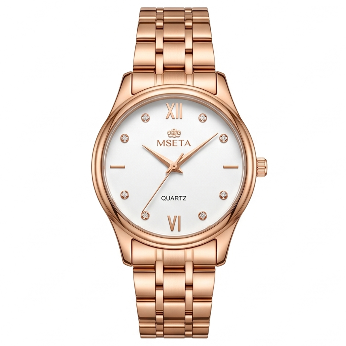 Mseta Mens Metal Watch White