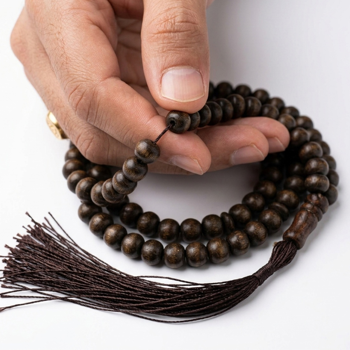 Wooden Prayer Beads With Tassel