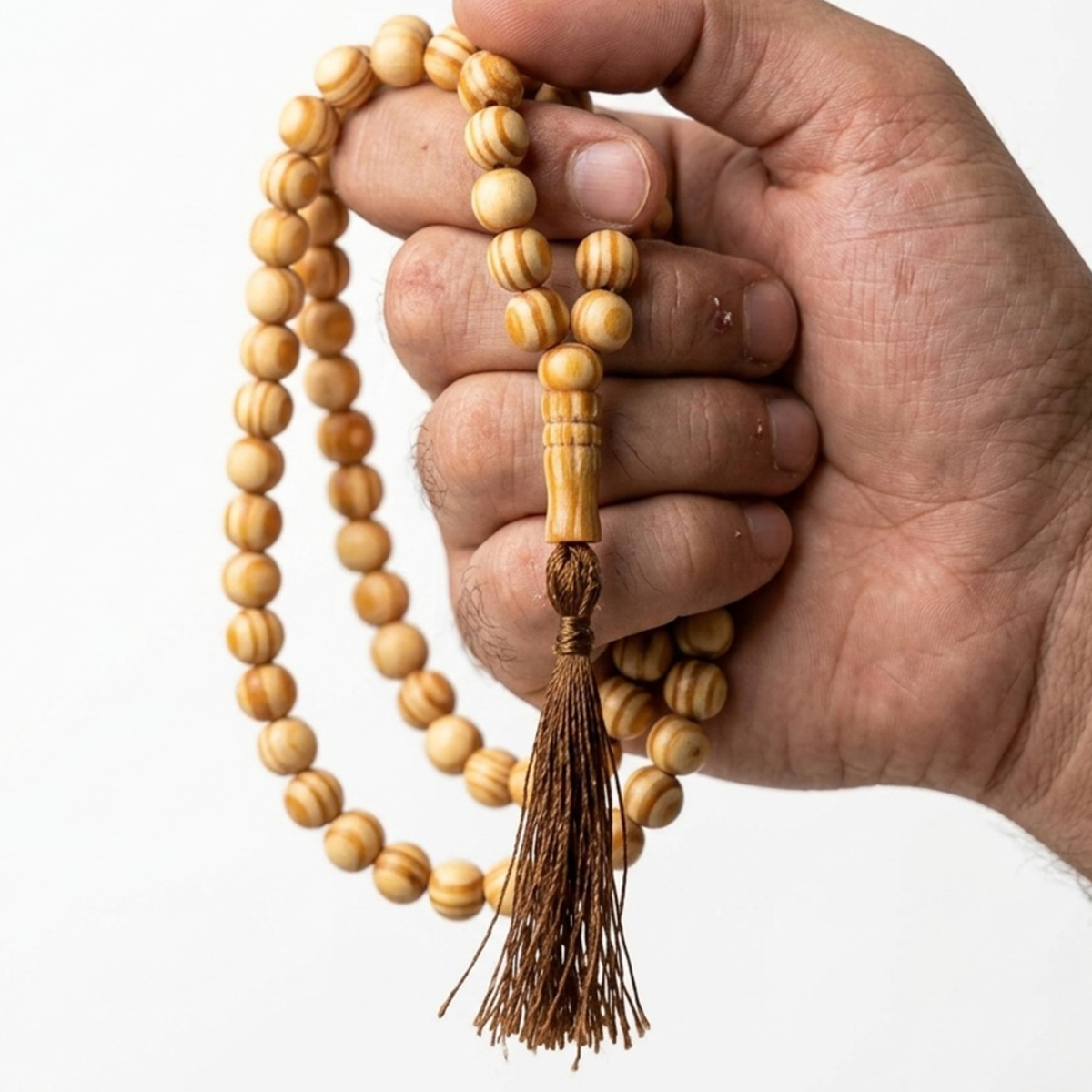 Wooden Prayer Beads With Tassel