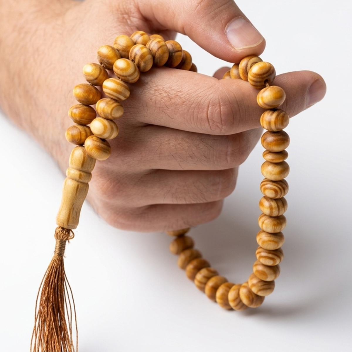 Wooden Prayer Beads with Tassel