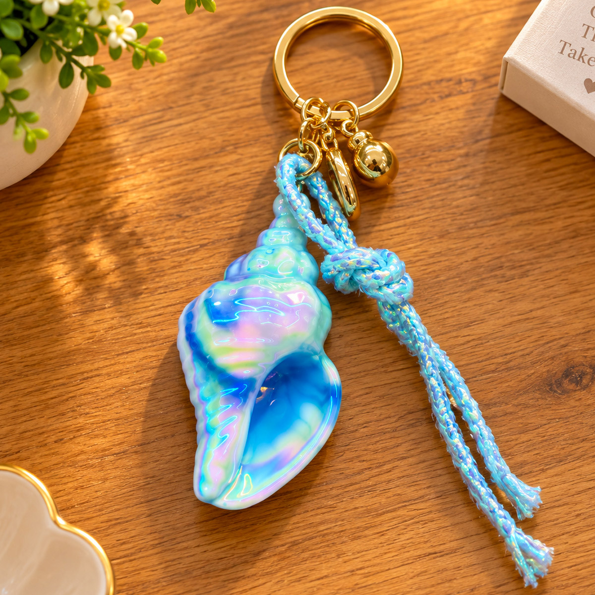 Colorful Conch Shell Key Chain