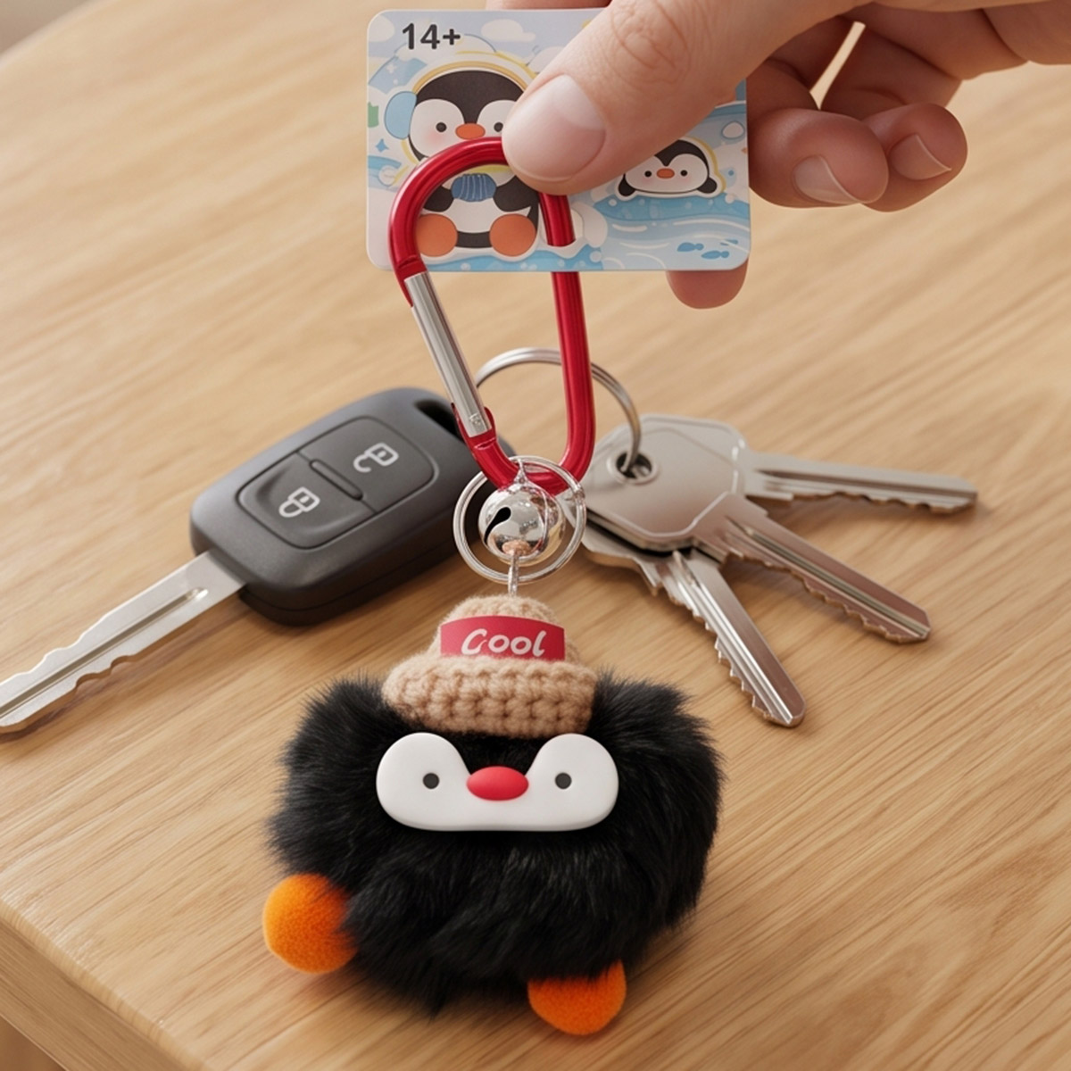 Happy Penguins Soft Key Chain