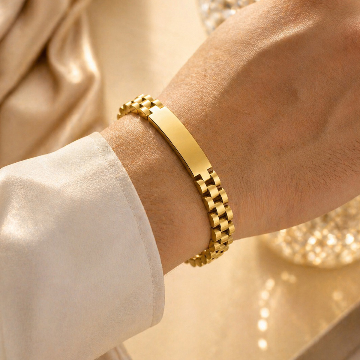 Mens Bracelet Golden-Tone