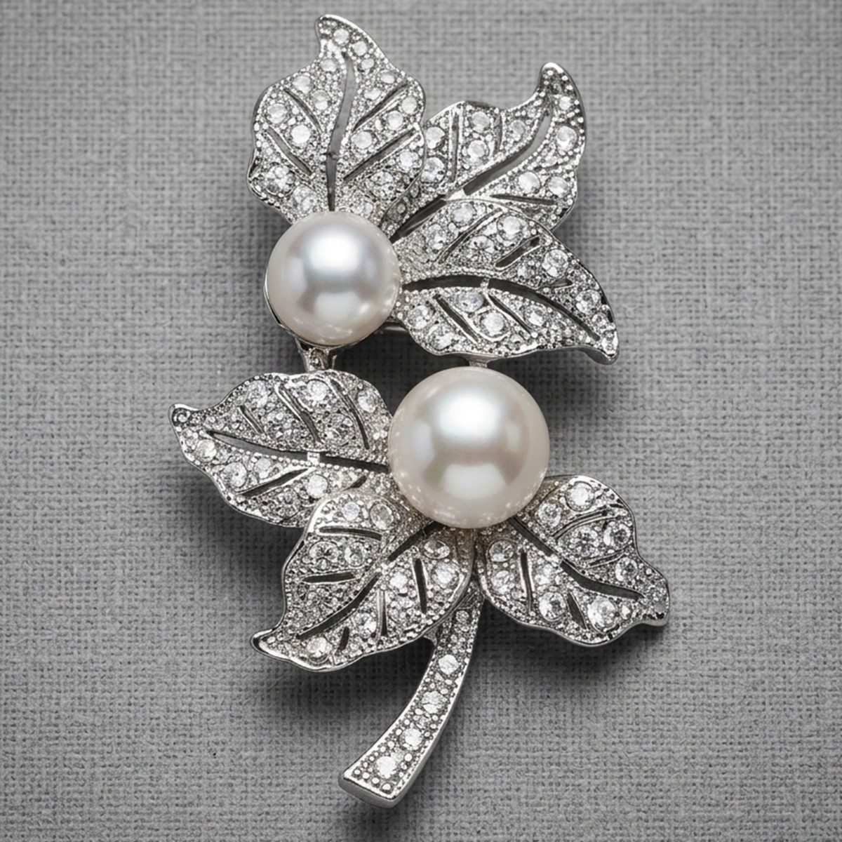 Leaf Brooch With Pearls