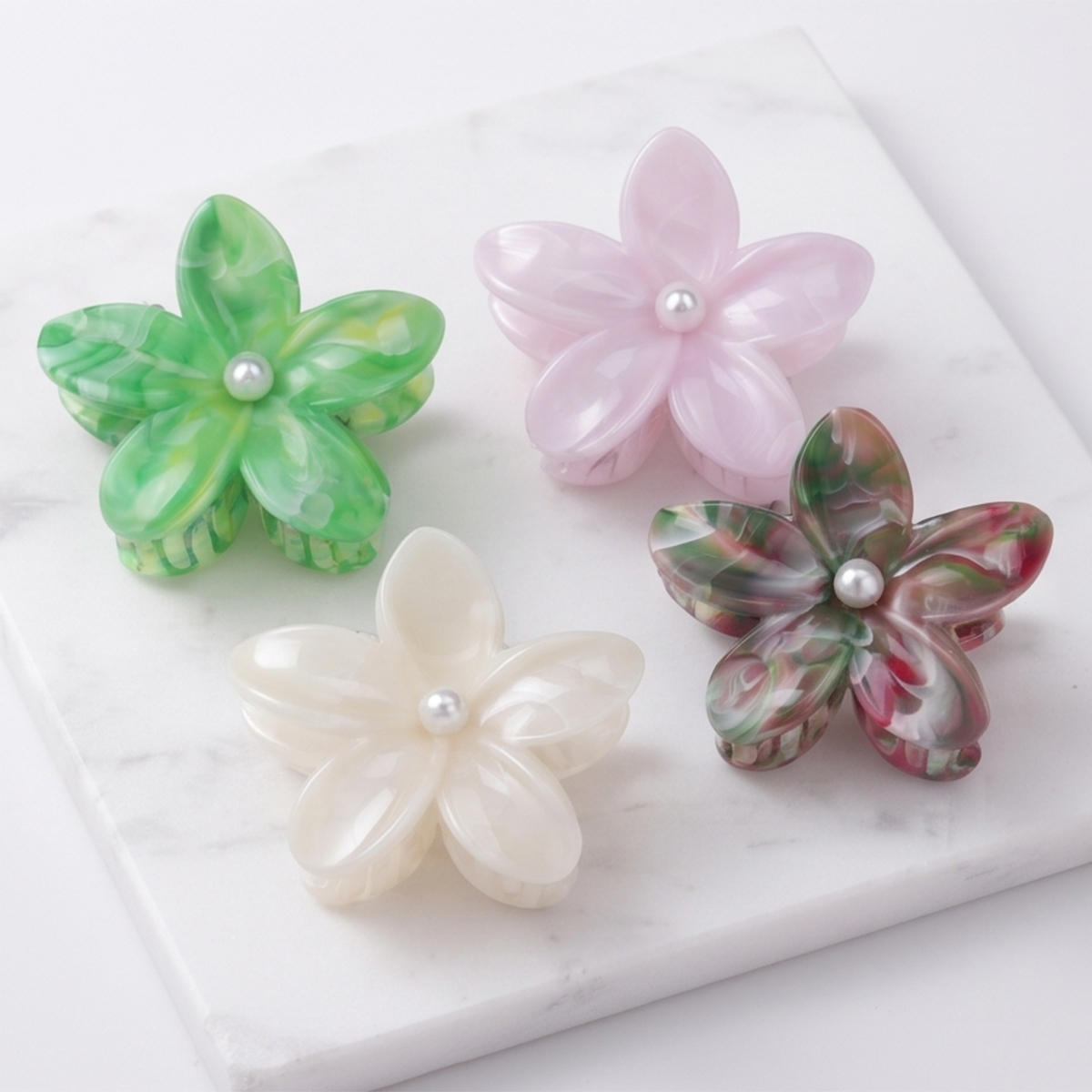 Flower Design Hair Clip Set