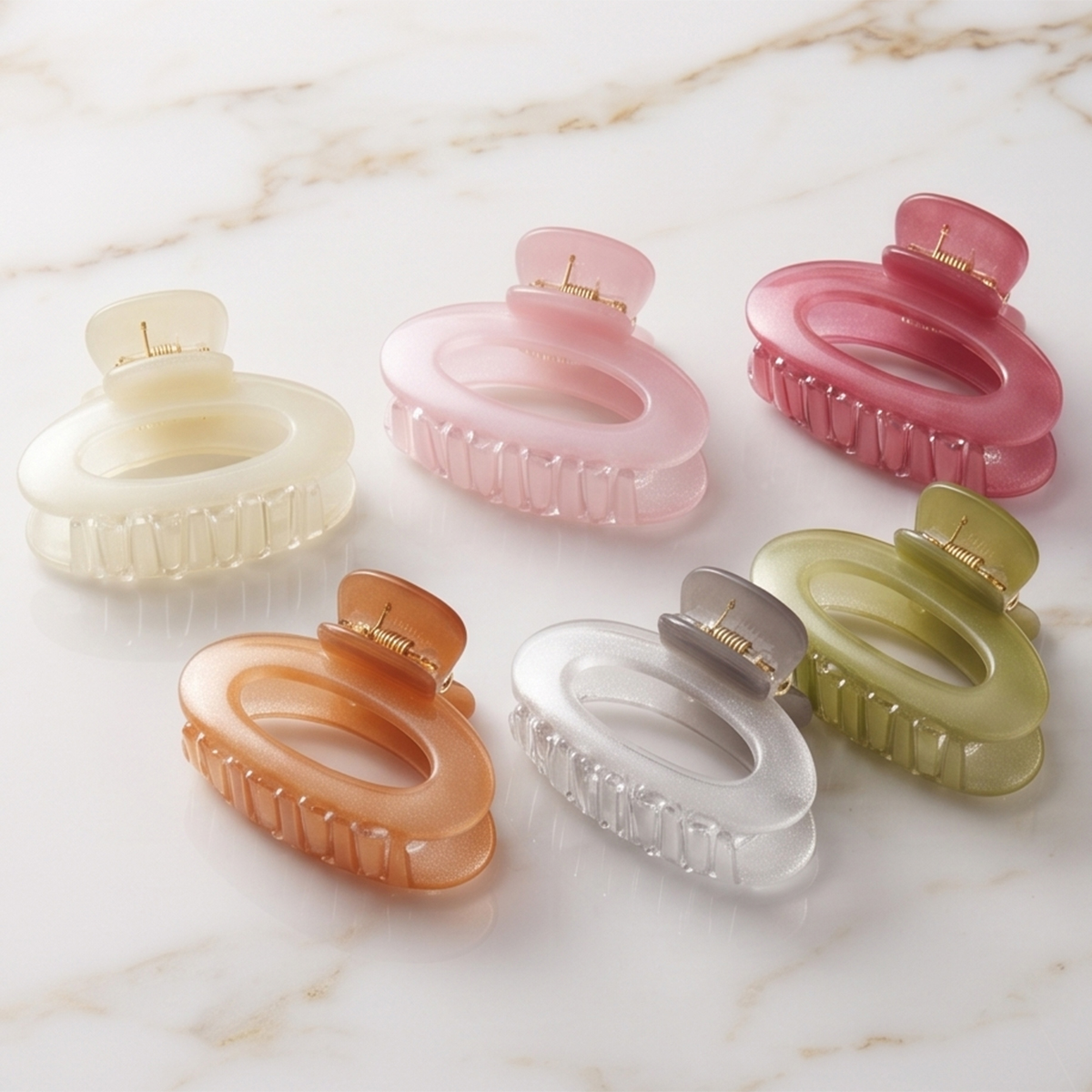 Oval Hair Clip Set