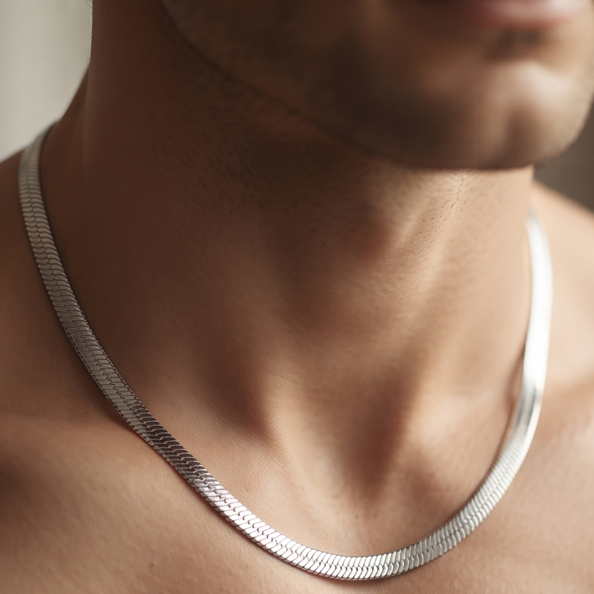 Men's Flat Chain Necklace