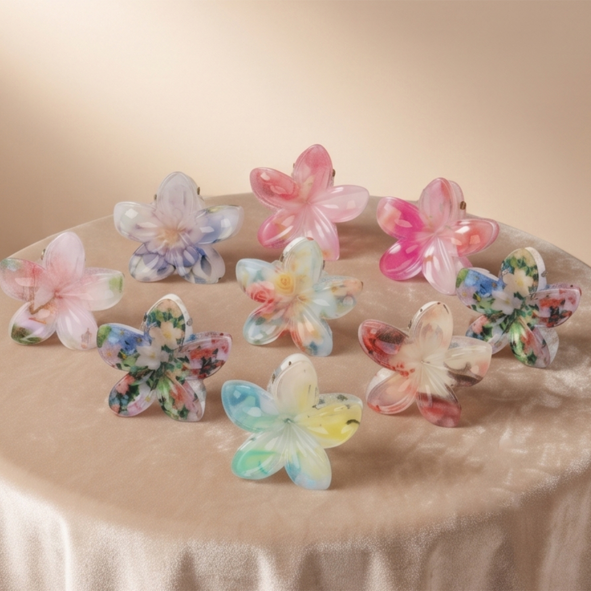 Floral Design Hair Clip Set