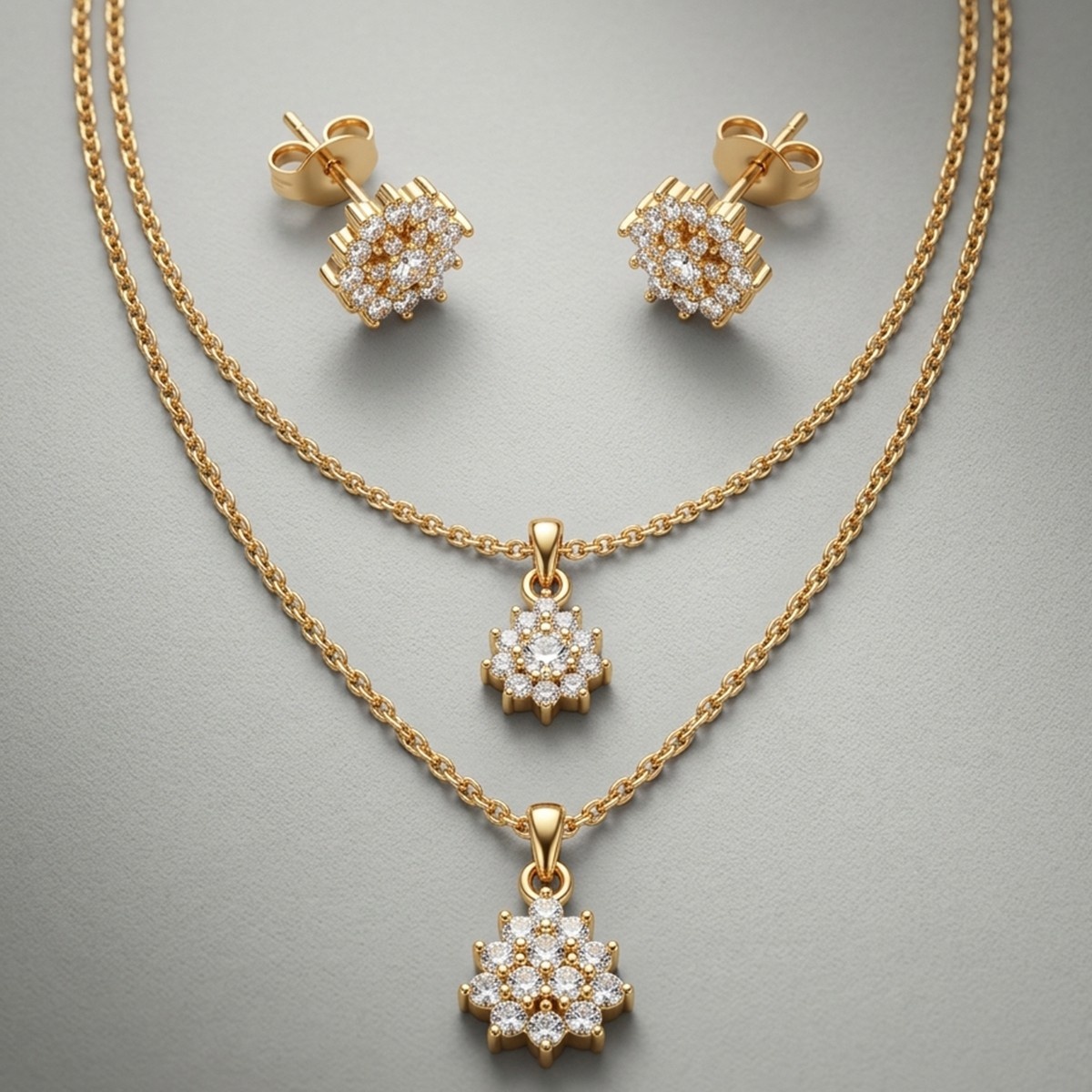 Golden and Diamond Jewelry Set