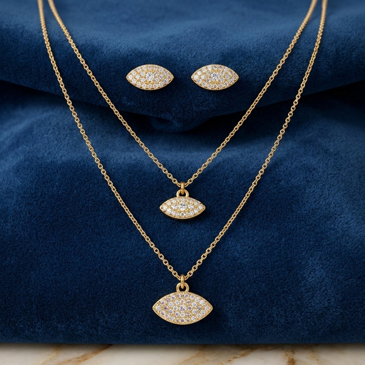 Golden Plated Necklace and Earring Set
