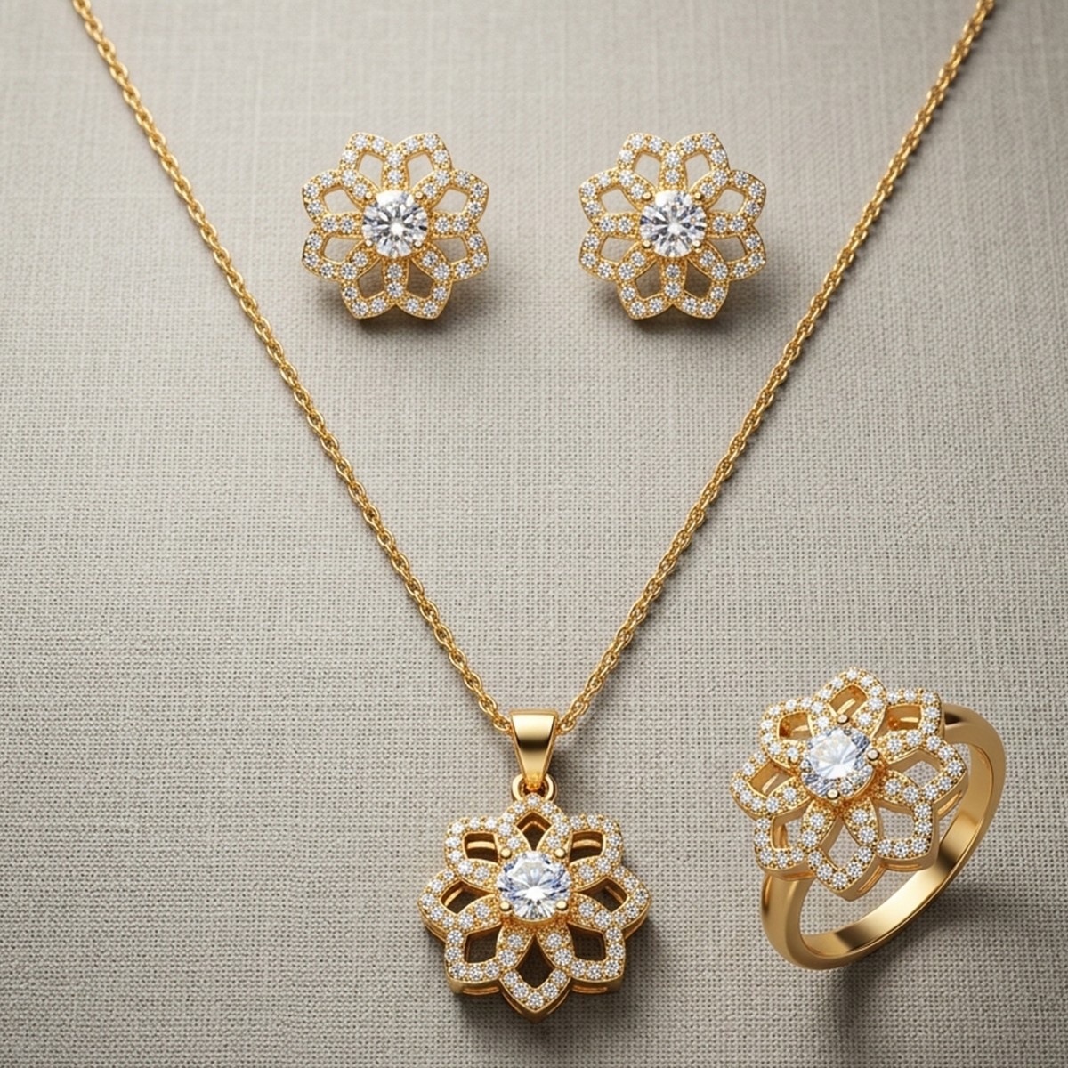 Floral Design Jewelry Set