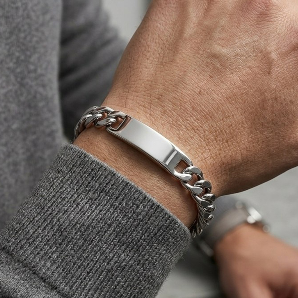 Mens Chain Bracelet Silver