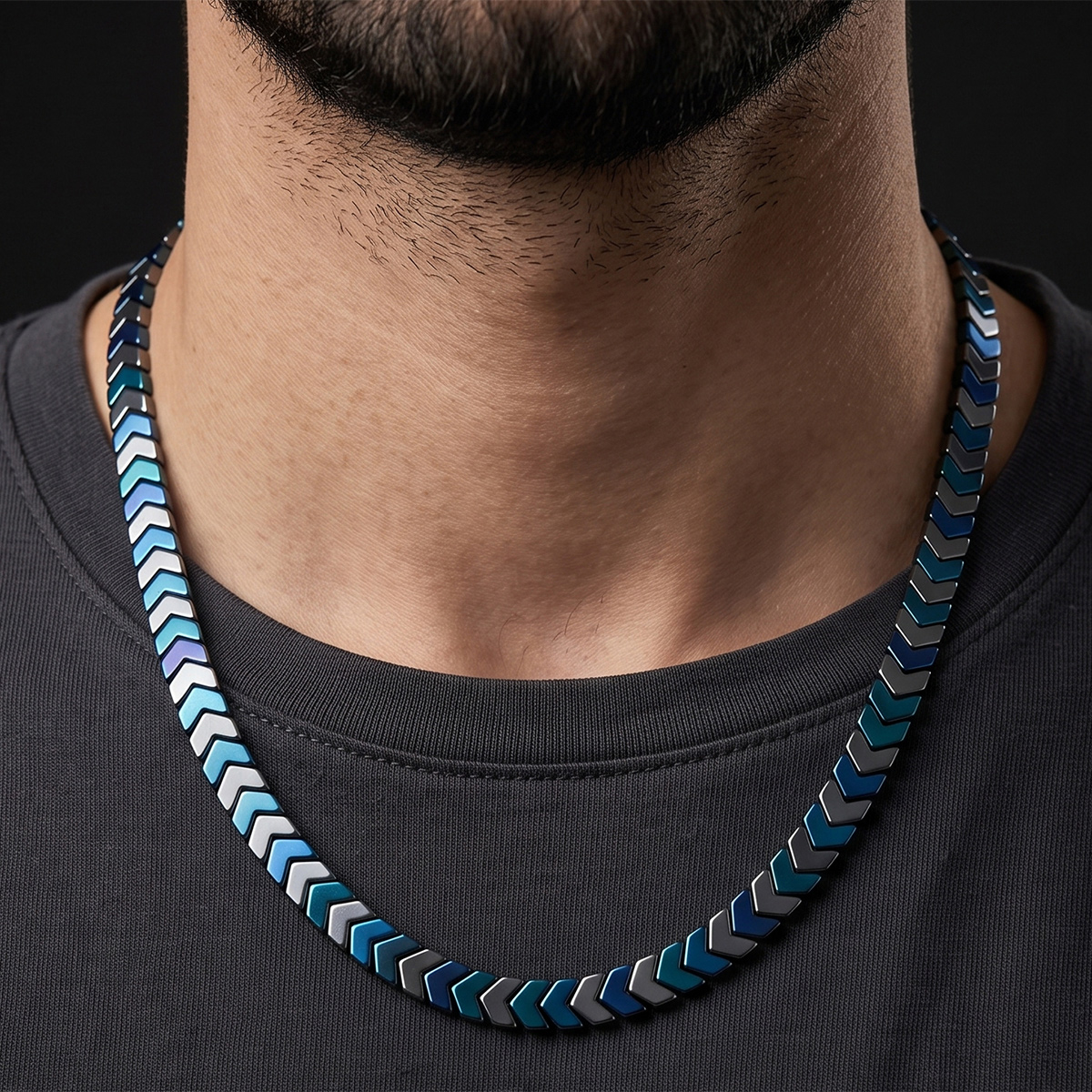 Arrow Shaped Bead Necklace For Boys