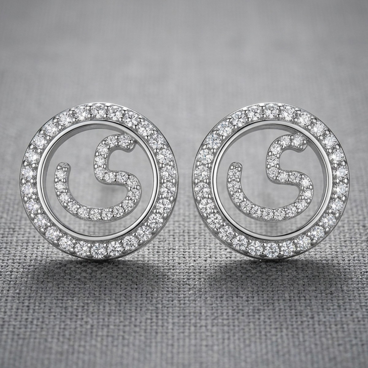 Diamond Circle Earrings