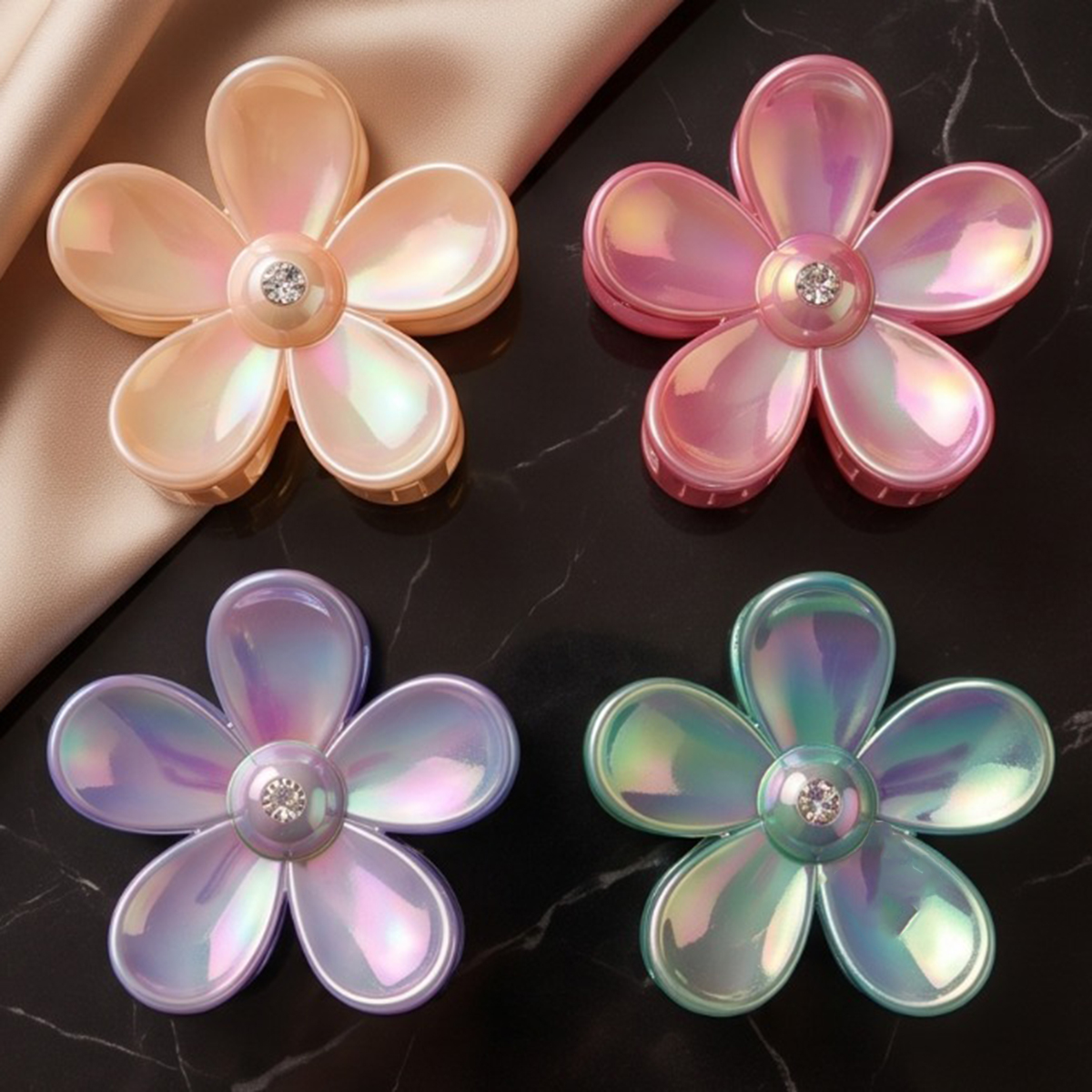 Flower Hair Clip Set 4 Pieces