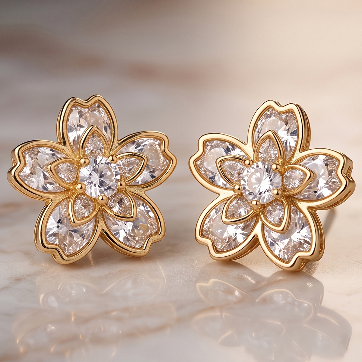 Floral Crystal Earrings
