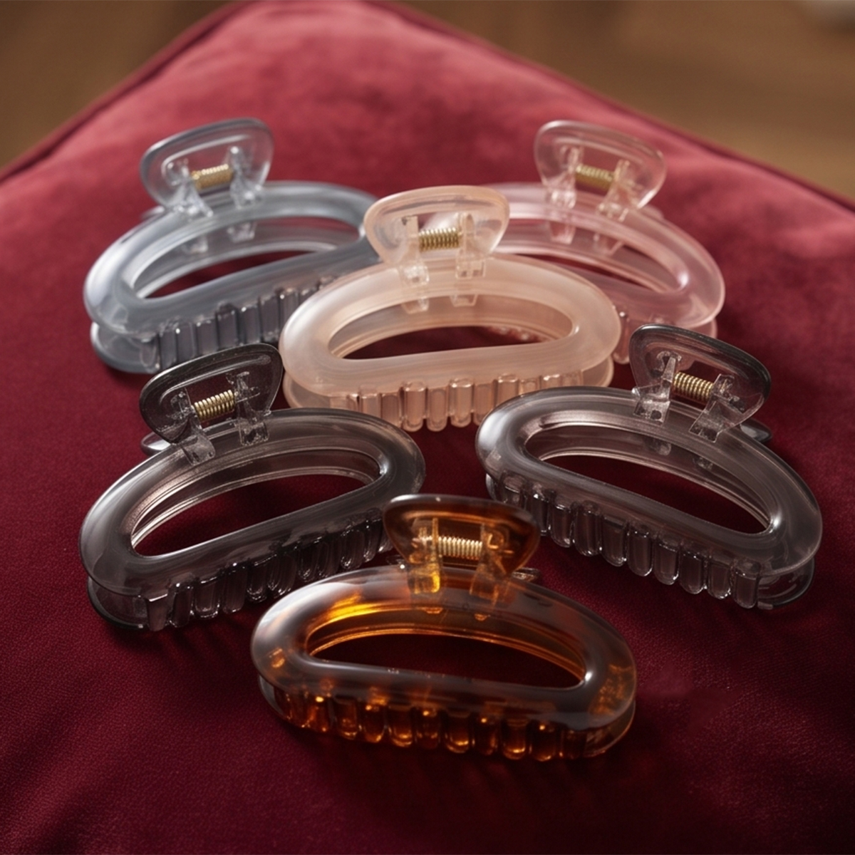 Acrylic Hair Clip 6 Pieces