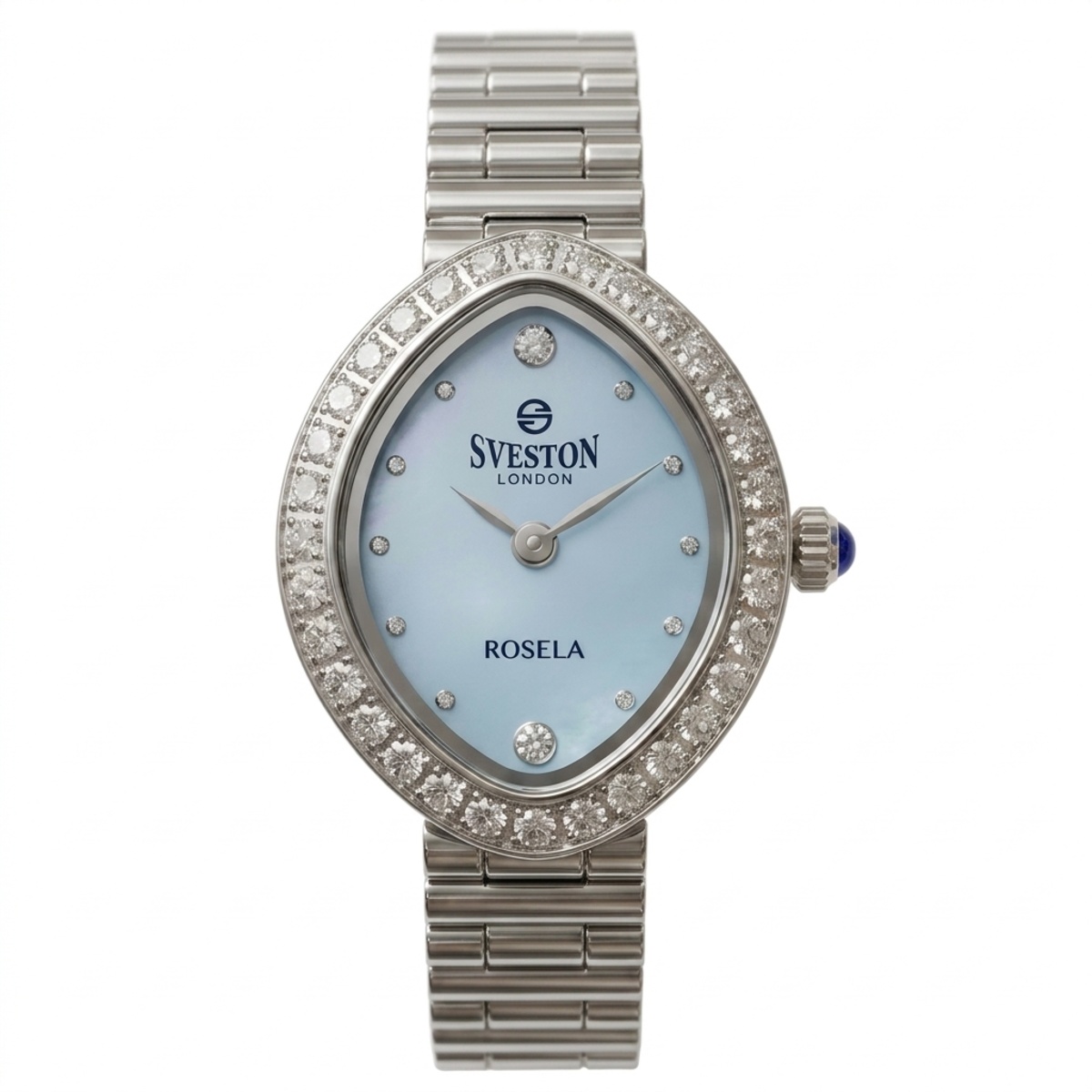 Sveston Rosela Formal Watch For Women In Silver & Blue Color