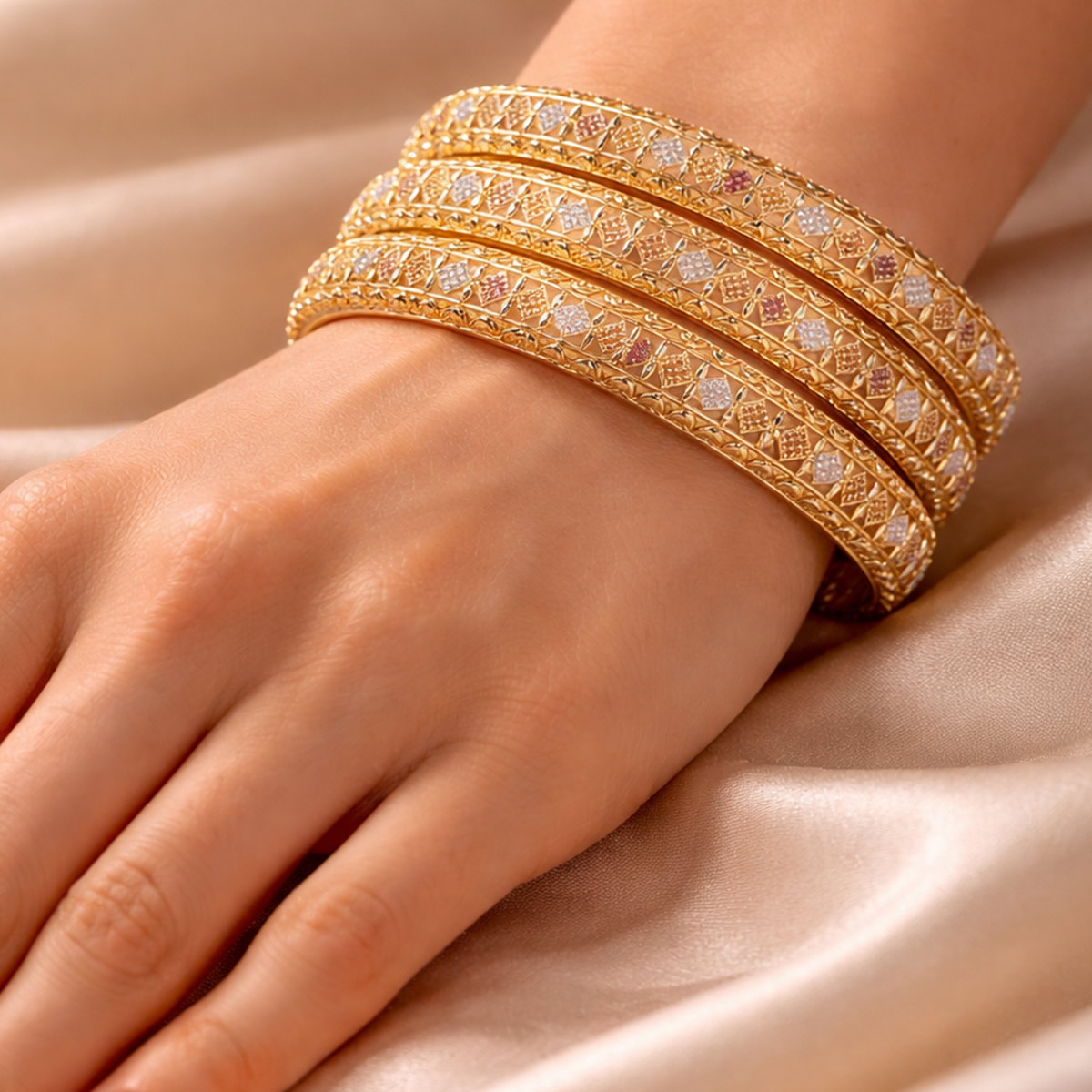 Golden Bangle Set Multi Tone