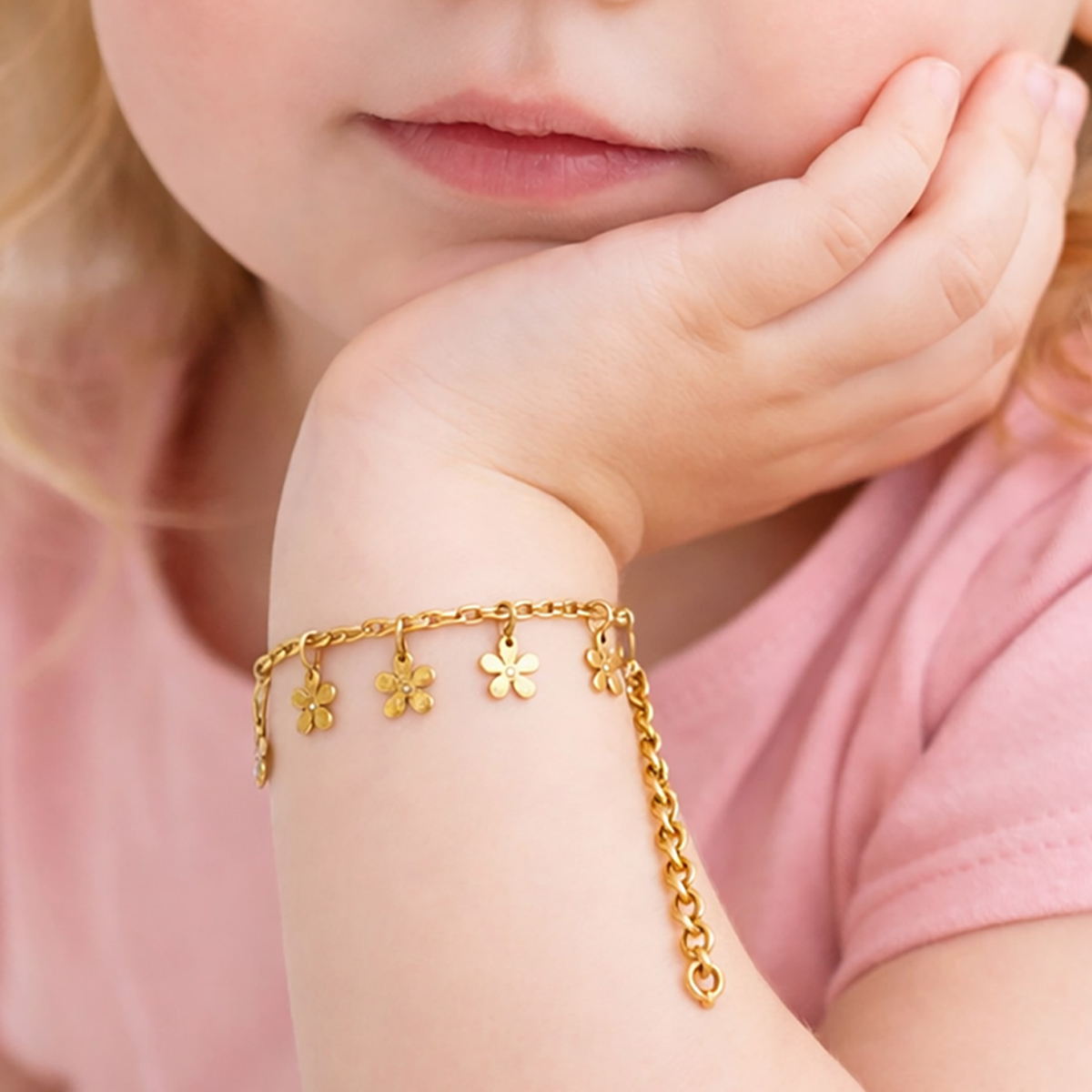 Golden Baby Bracelet Flower Design | Girls | Girls Fashion Accessories | Girls Other Accessories