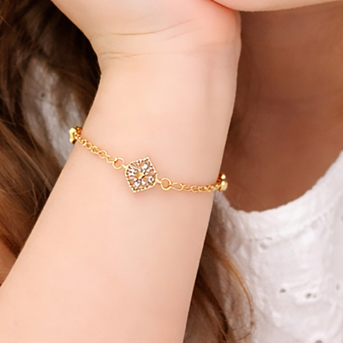 Kids Golden Bracelet Central Diamond | Girls | Girls Fashion Accessories | Girls Other Accessories