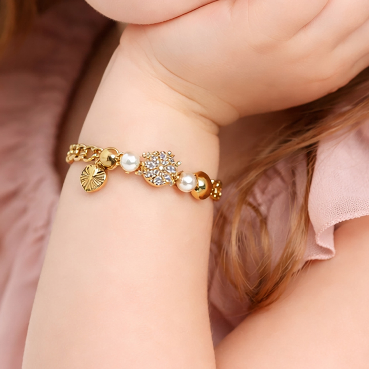 Kids Golden Bracelet Curb Chain | Girls | Girls Fashion Accessories | Girls Other Accessories