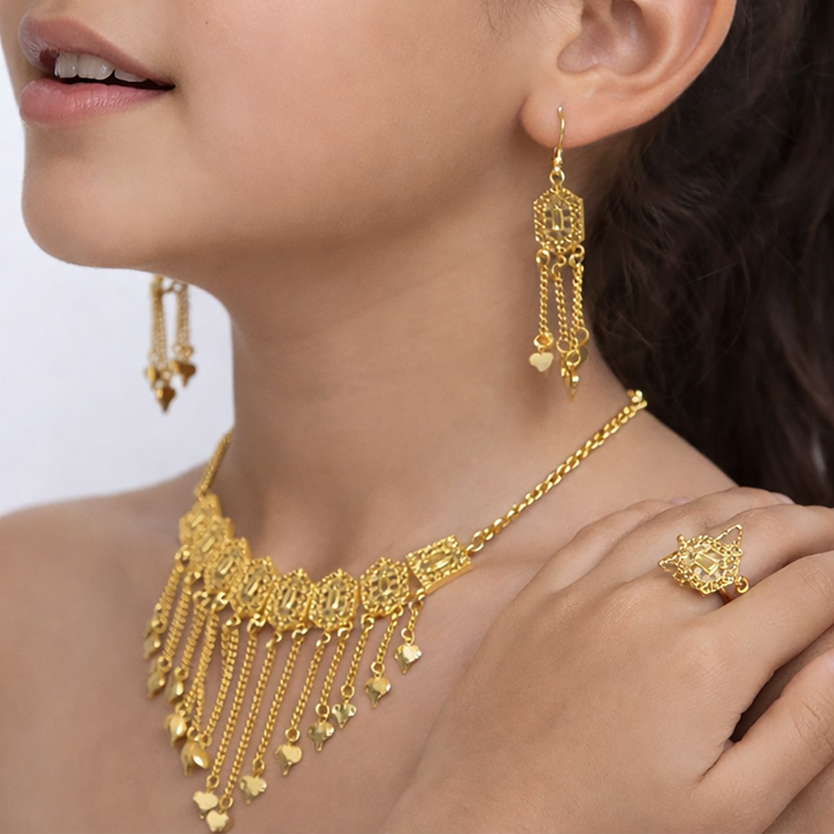 طقم قلادة للأطفال بتصميم قلب | فتيات | إكسسوارات الموضة للفتيات | Girls Other Accessories