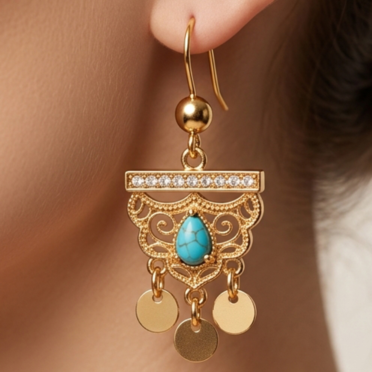 Ladies Earring Golden