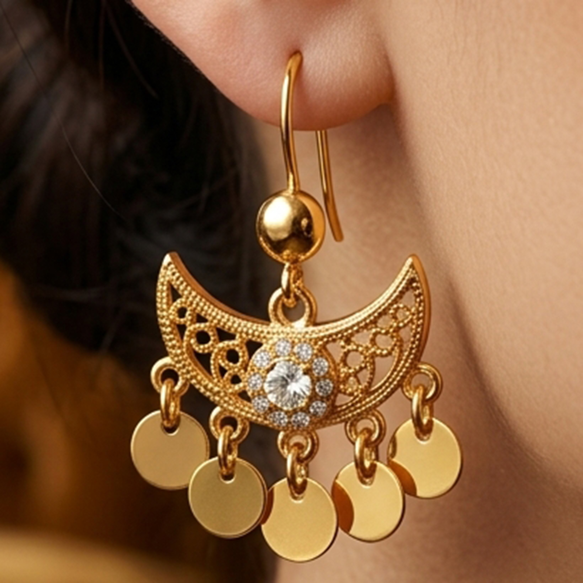 Ladies Earring Golden