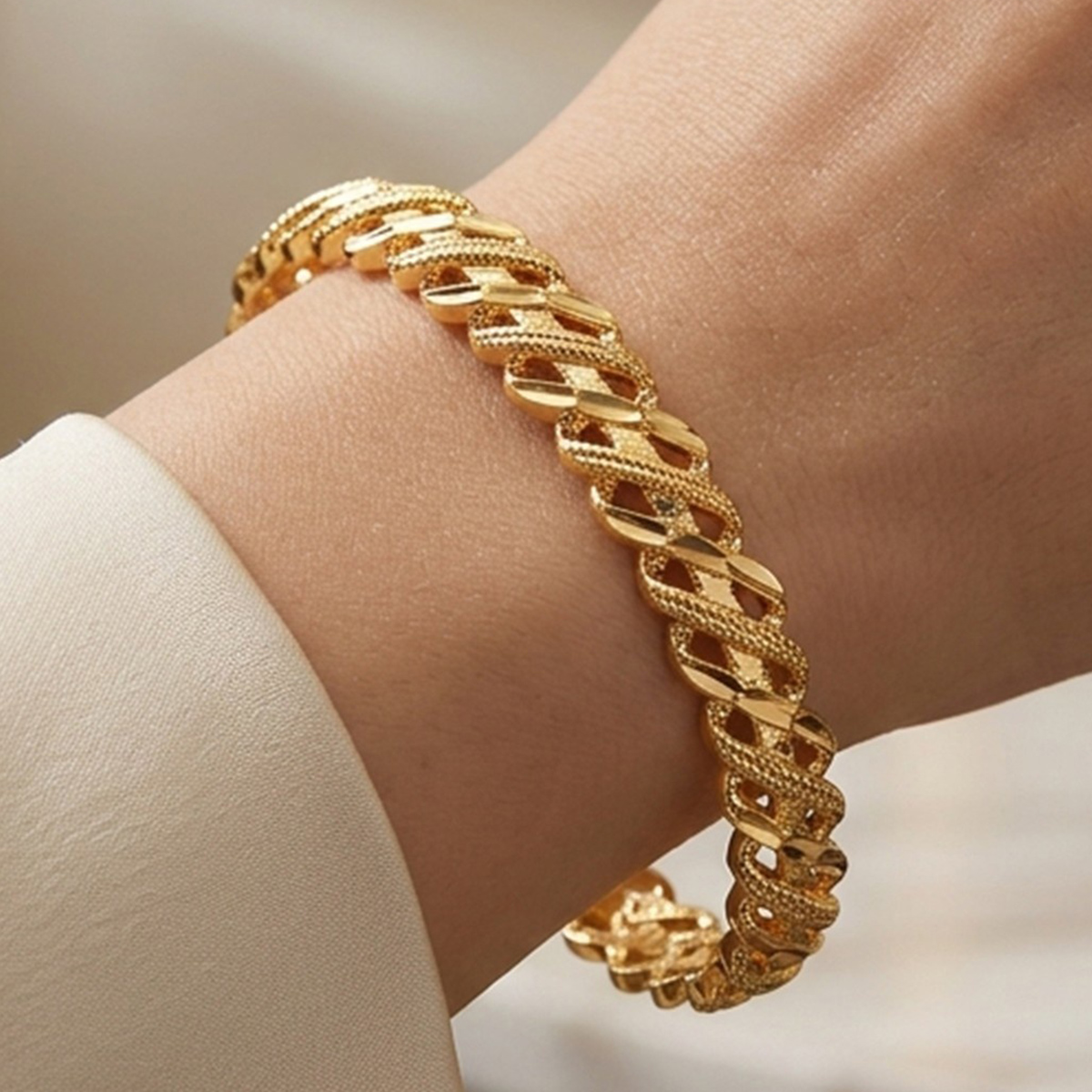 Golden Plated Twisted Chain Bracelet