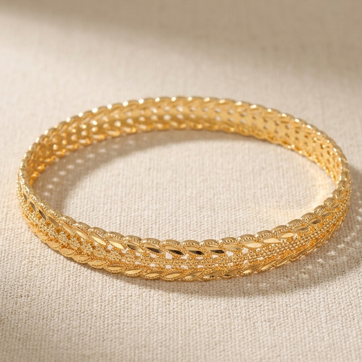 Golden Plated Textured Bangle