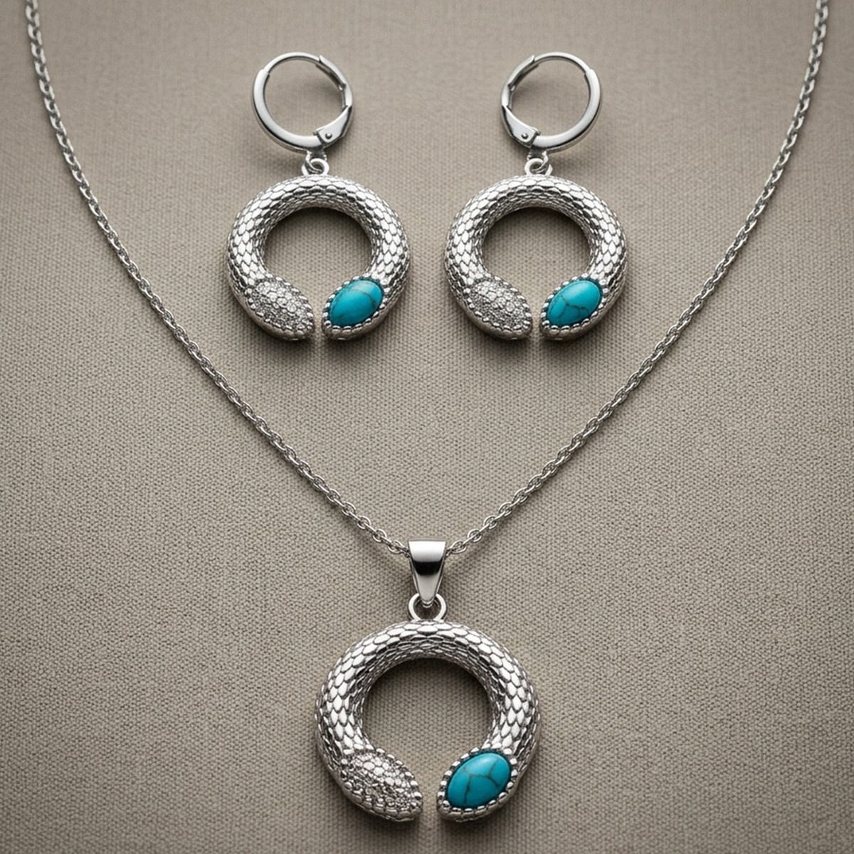 Jewelry Set Silver And Turquoise