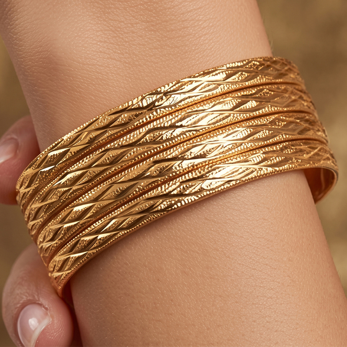 Golden Bangle Set of 4 Pieces