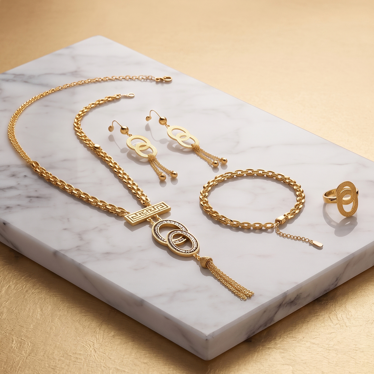 Golden Necklace Set of 4 Pieces