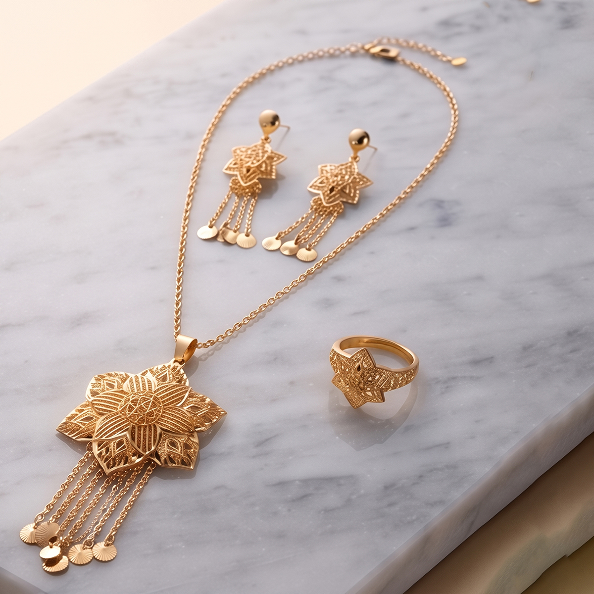 Golden Necklace Set of 4 Pieces