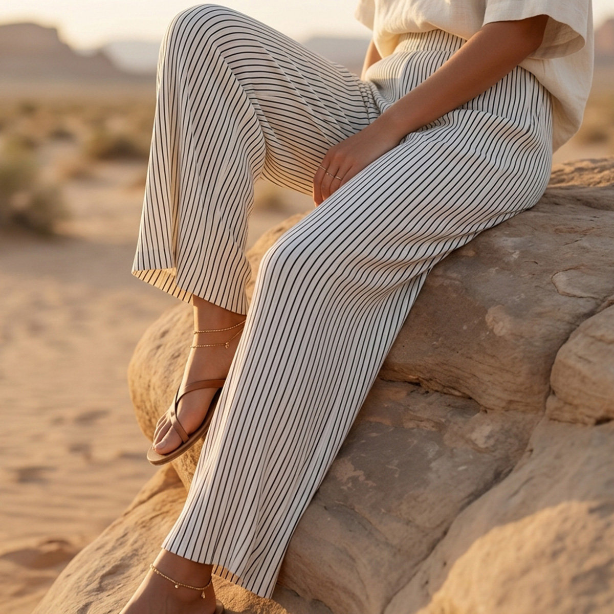 Ladies Casual Pant White Freesize
