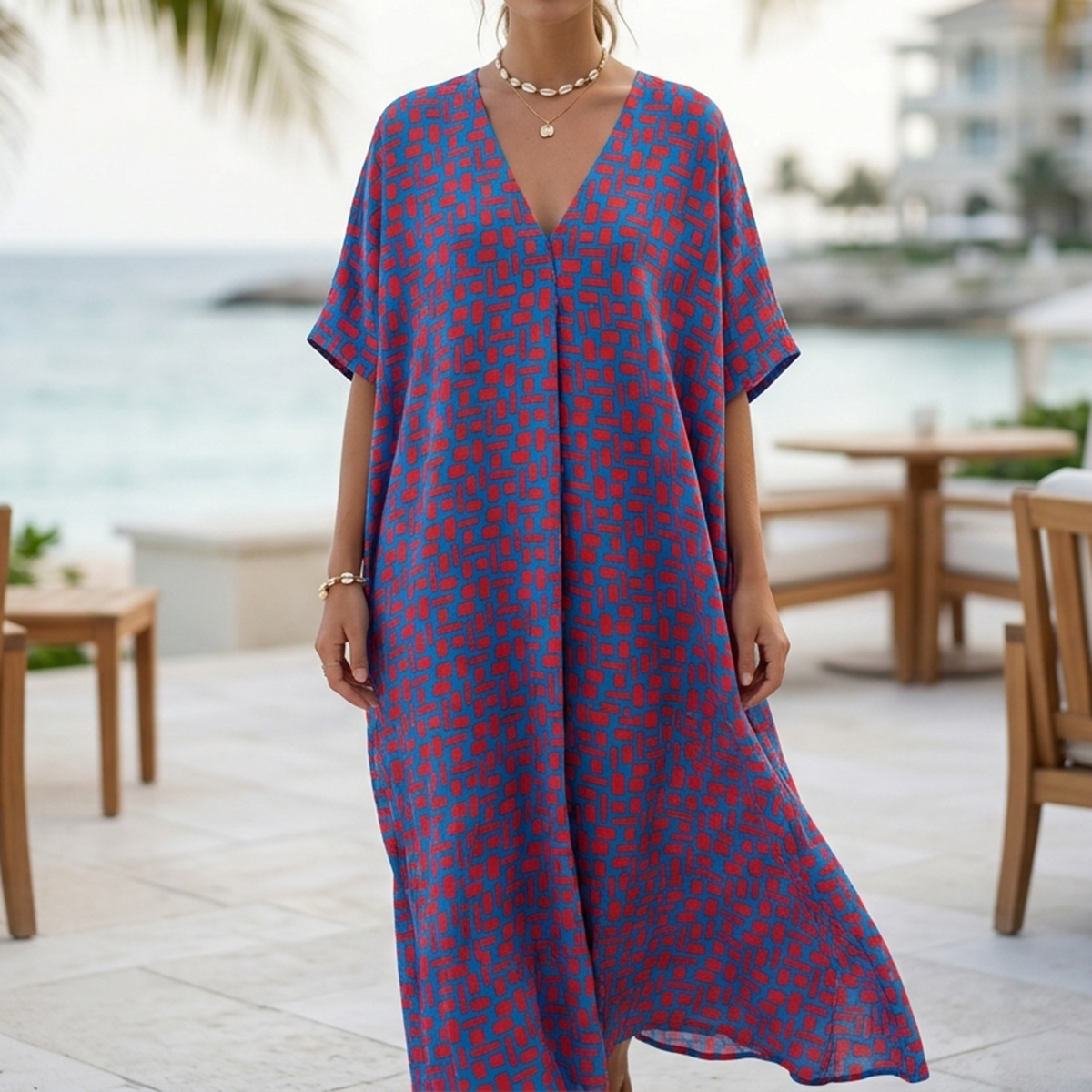 Ladies Long Dress Pirnted