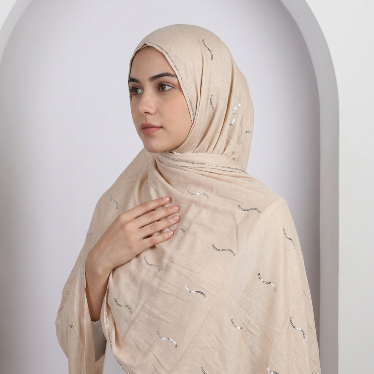 Ladies Shifon Shella Beige