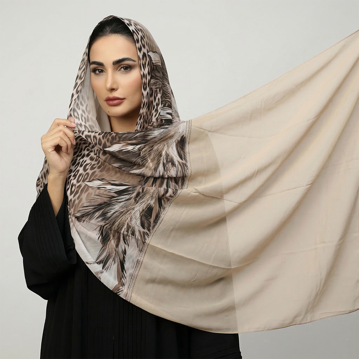 Ladies Shella Schiffon With Design Standard Size
