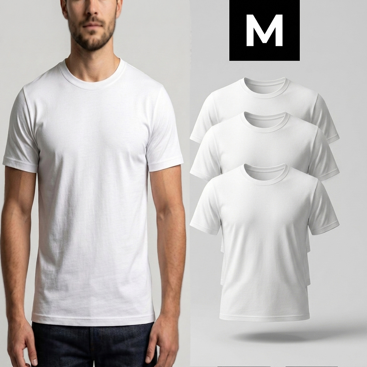 Mens 3 Pieces A One T-Shirt White