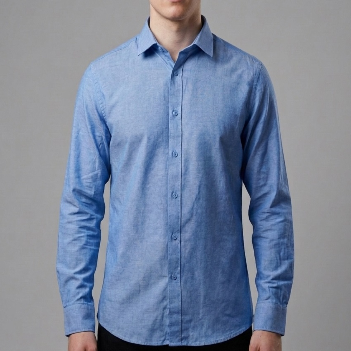 Mens Formal Shirt Slim Fit Long Sleeve
