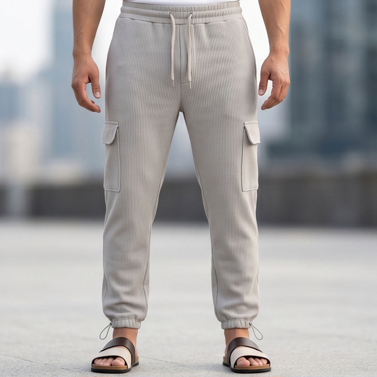 Mens Cotton Track Pant Open