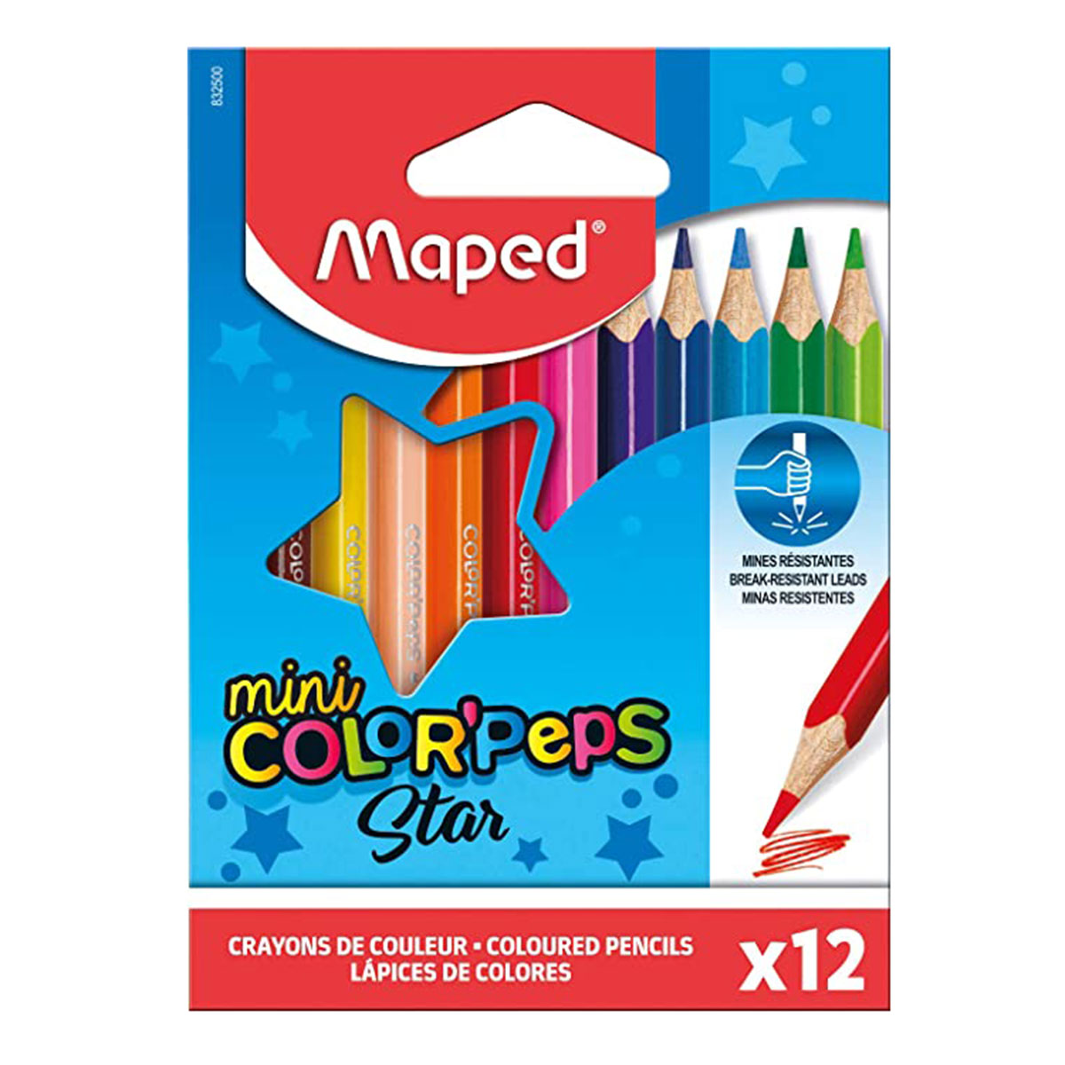 Maped Color Peps Pencils Mini Star 12 Pieces