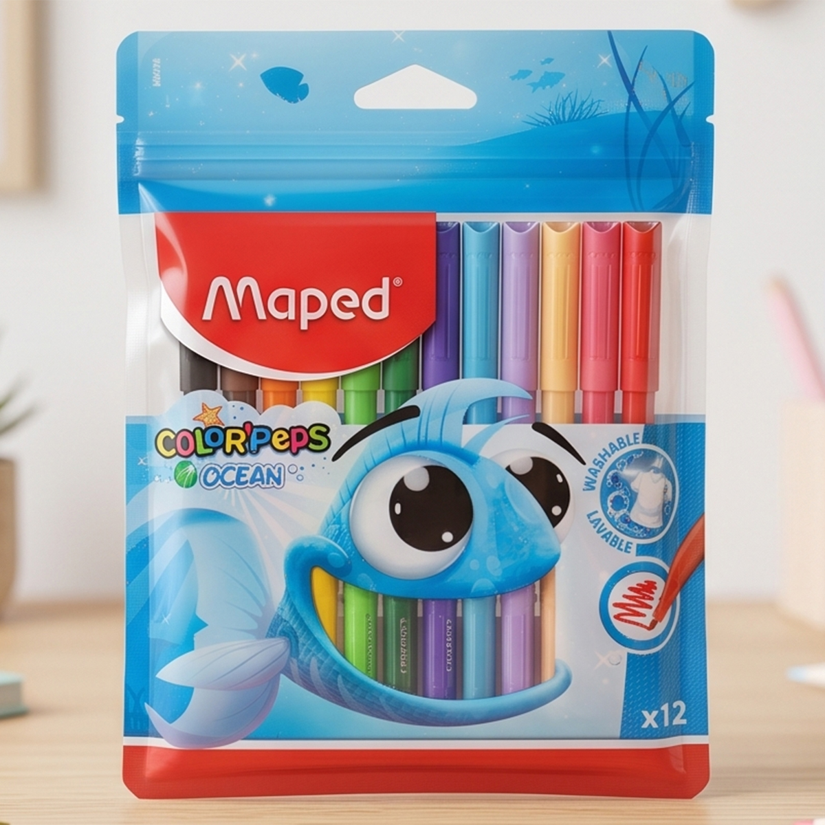 Maped Color Peps Ocean Washable Markers 12 Pieces