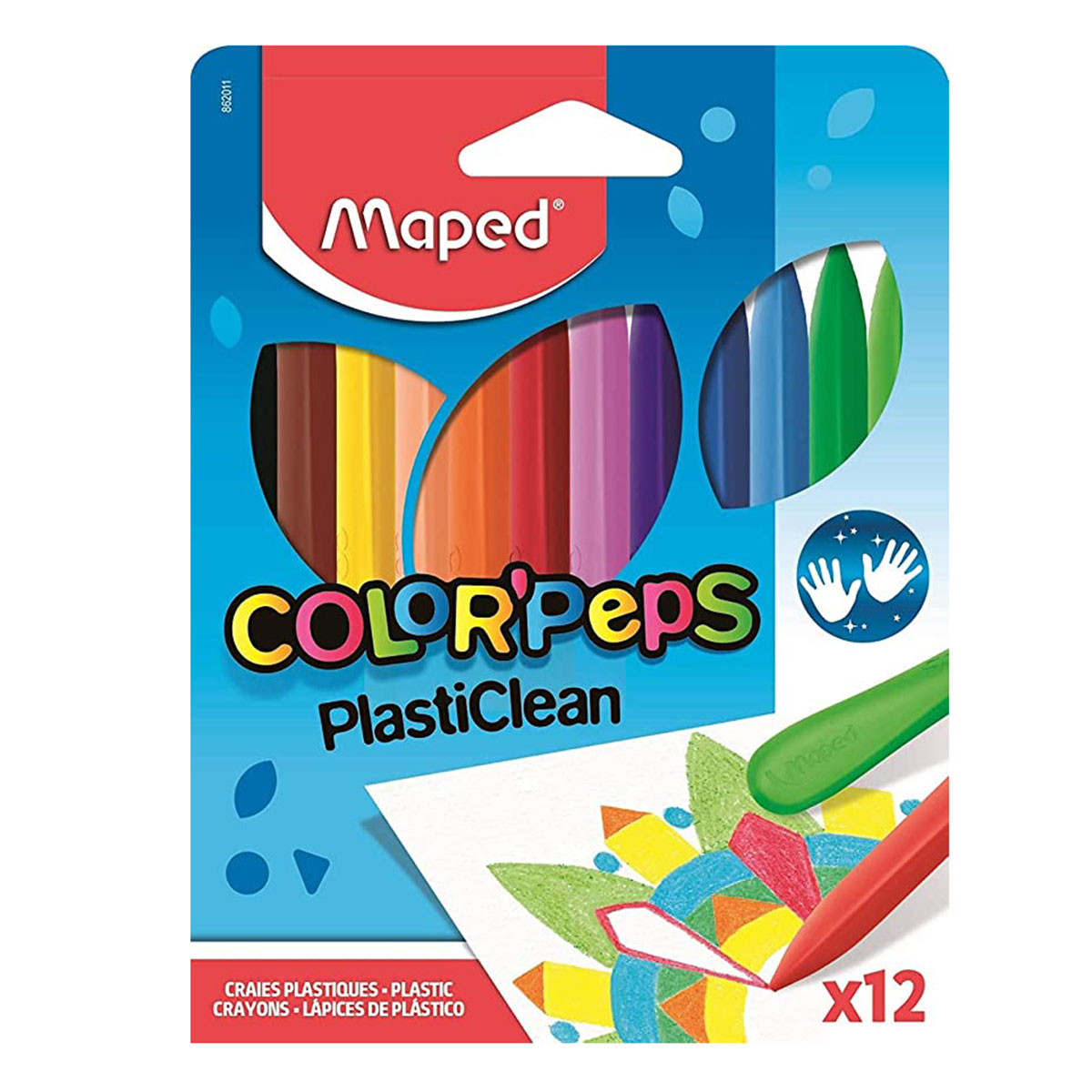 Maped Color Peps Plasticlean Cryons 12 Colour Set