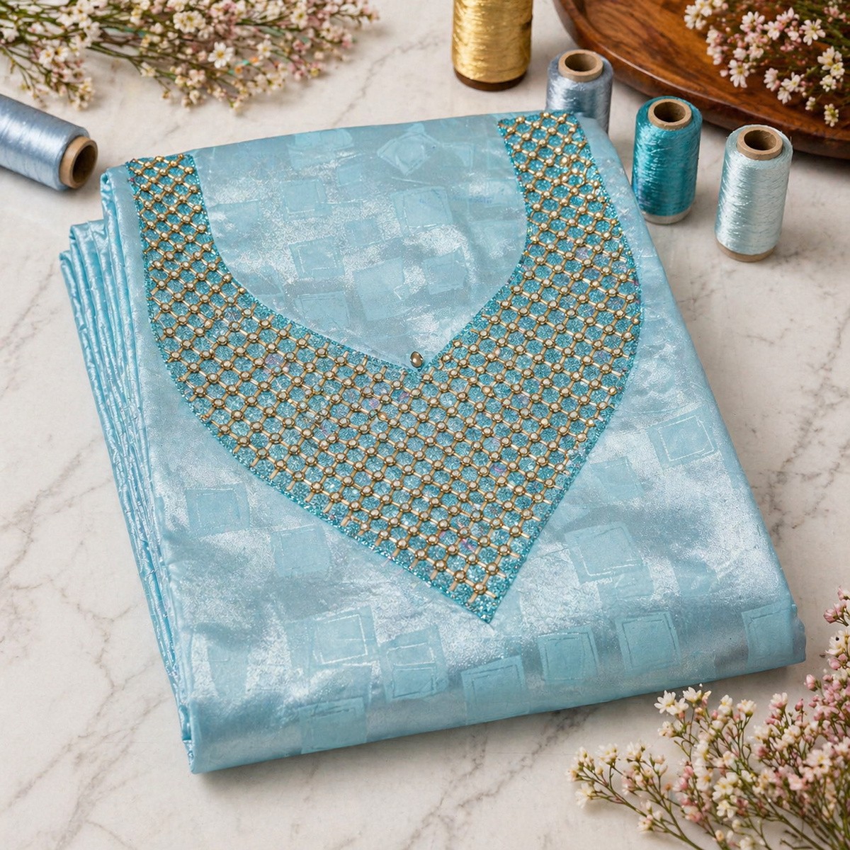 Ladies Fabric Jalabia Silk Stone Free Size